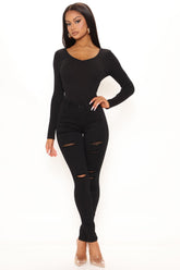Reality Check Ripped Skinny Jeans - Black Ins Street